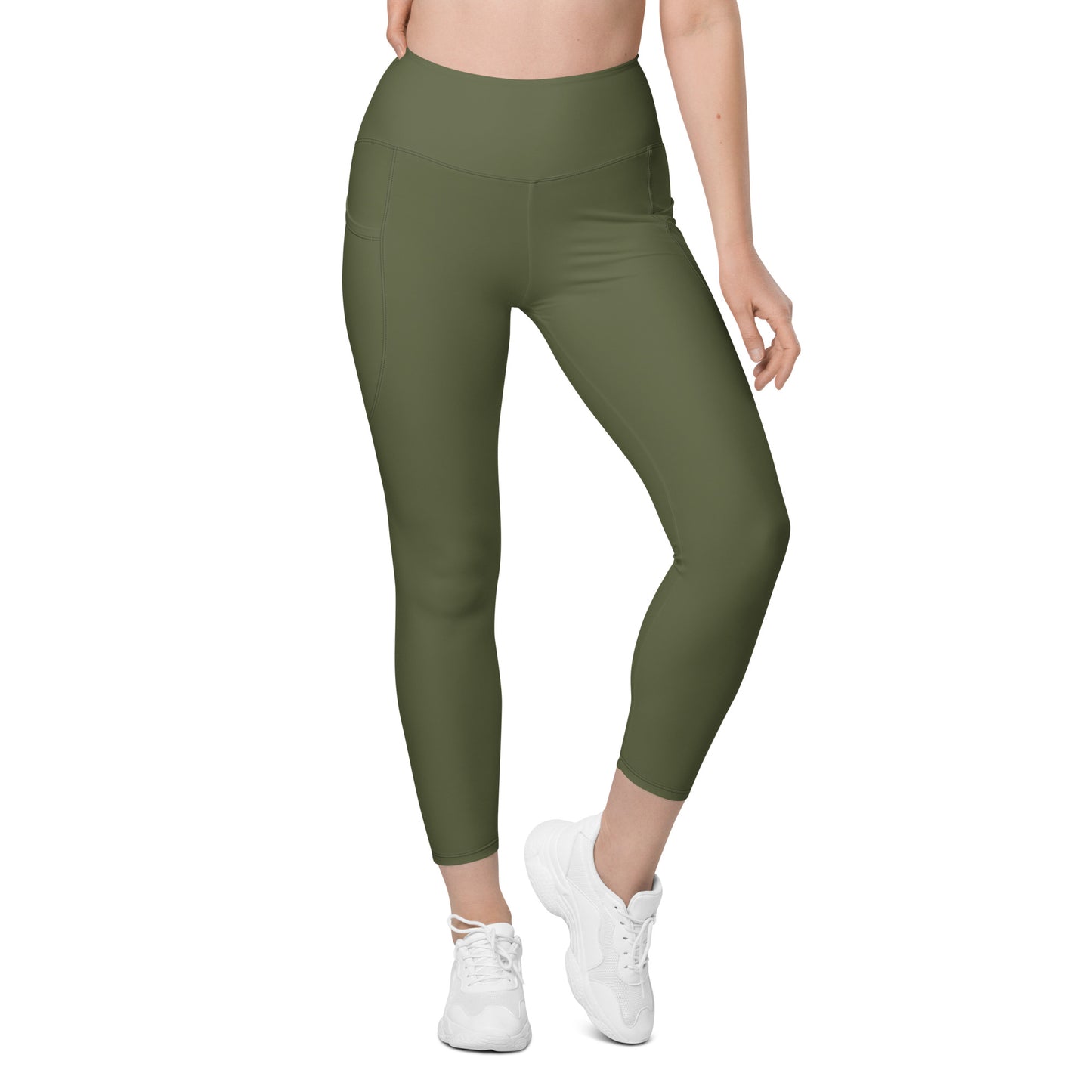 Dark Military Green Leggings with pockets