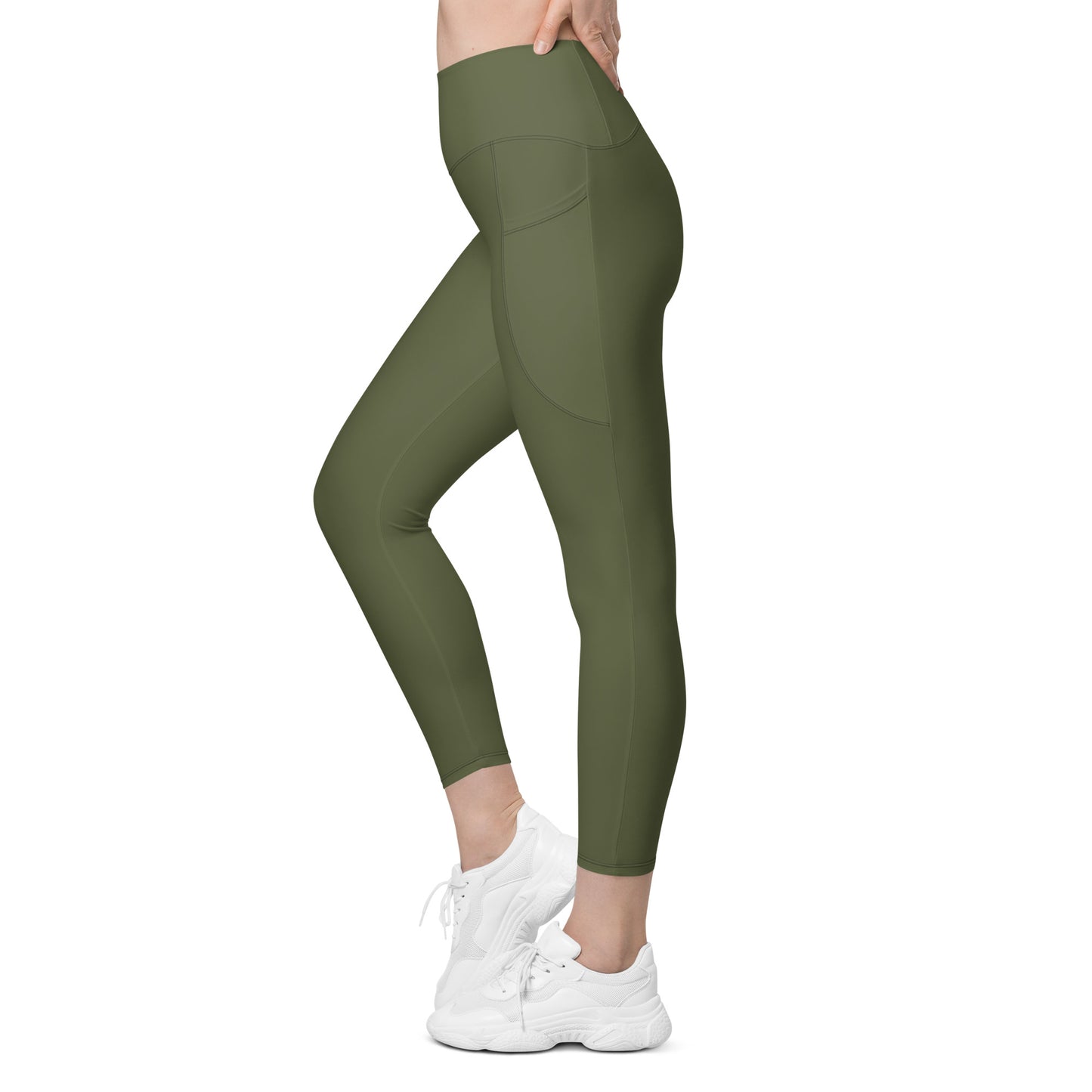 Dark Military Green Leggings with pockets