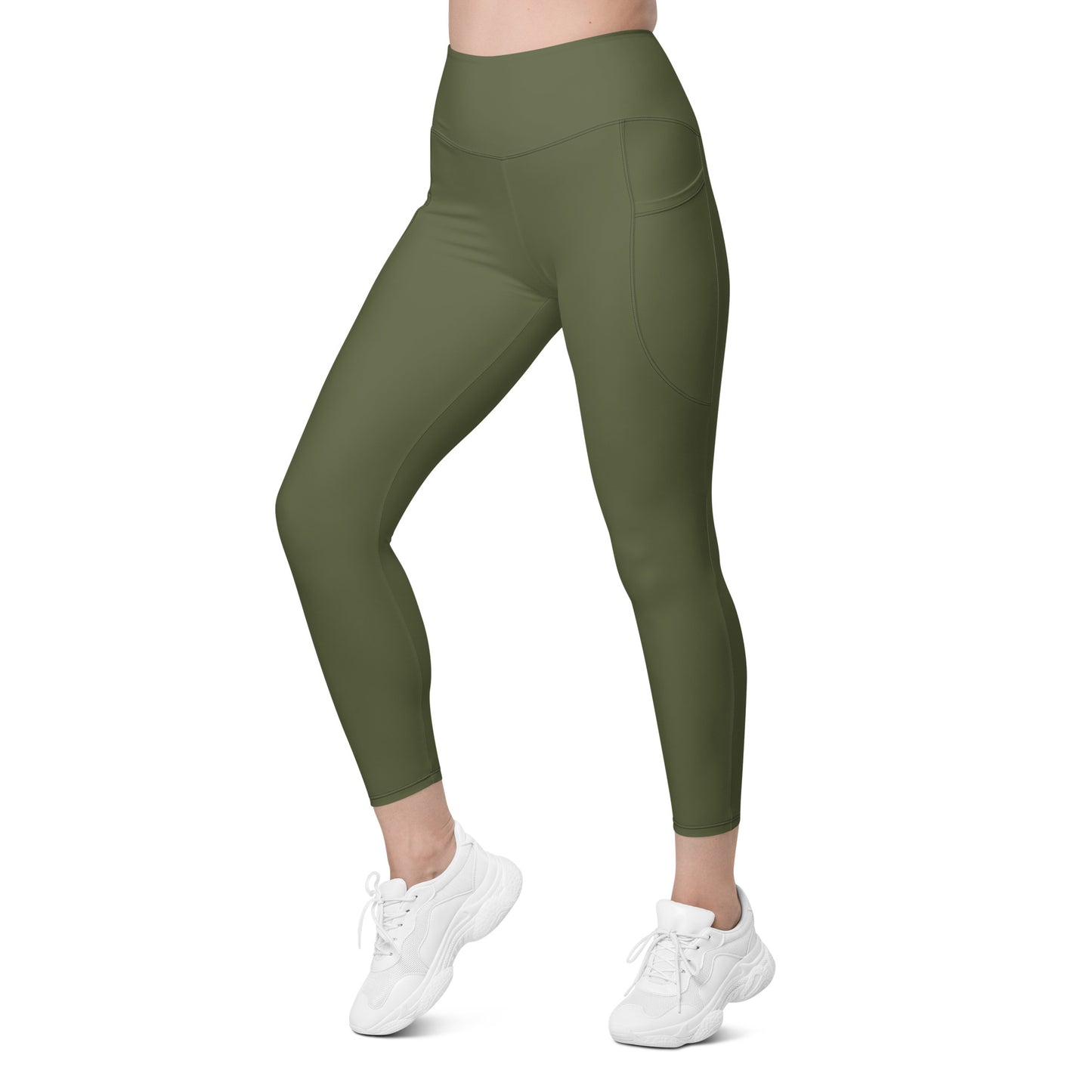 Dark Military Green Leggings with pockets