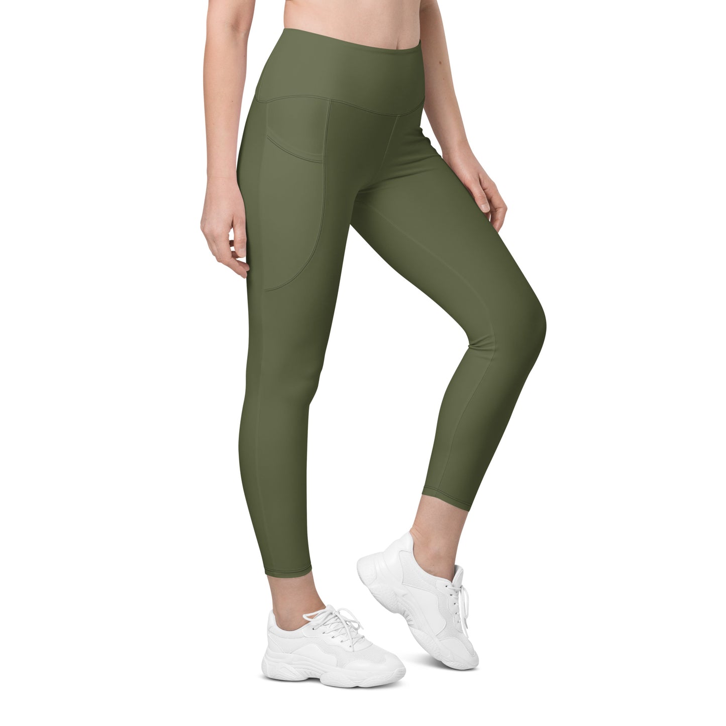 Dark Military Green Leggings with pockets