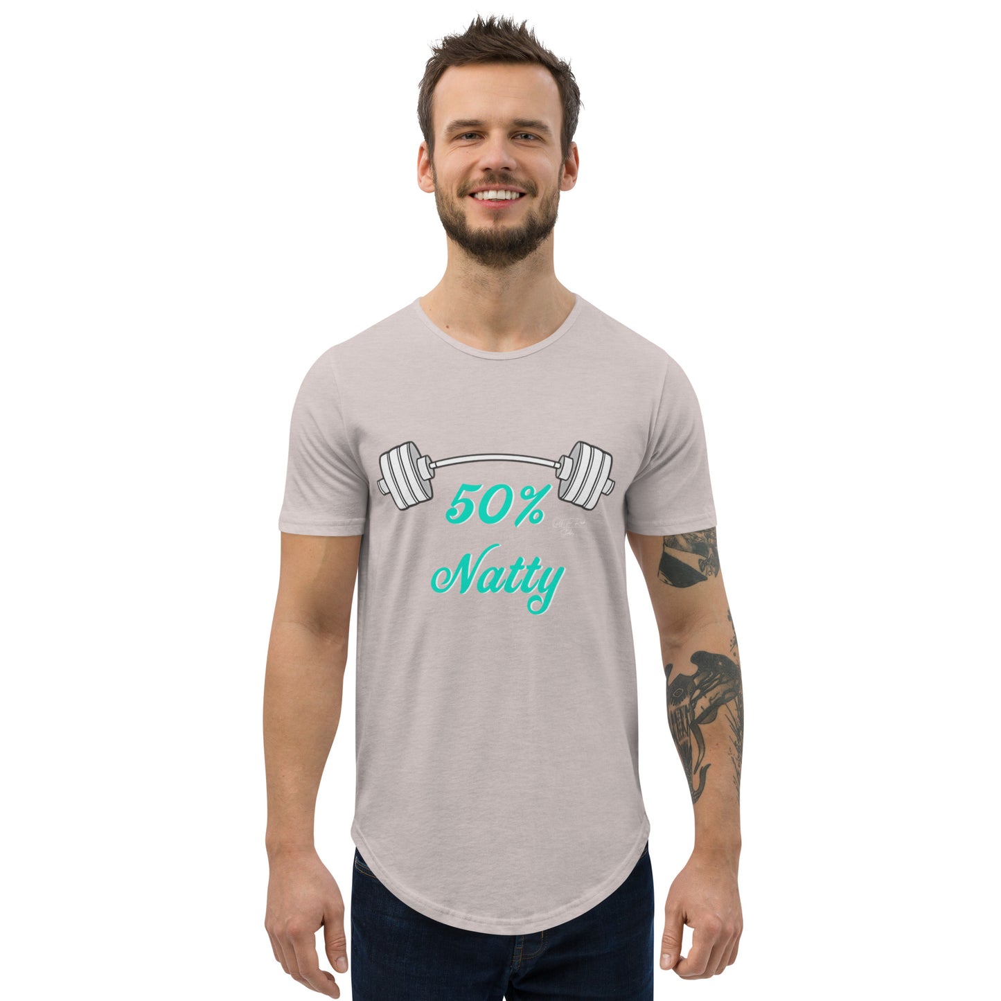 50% Natty Men's Curved Hem T-Shirt