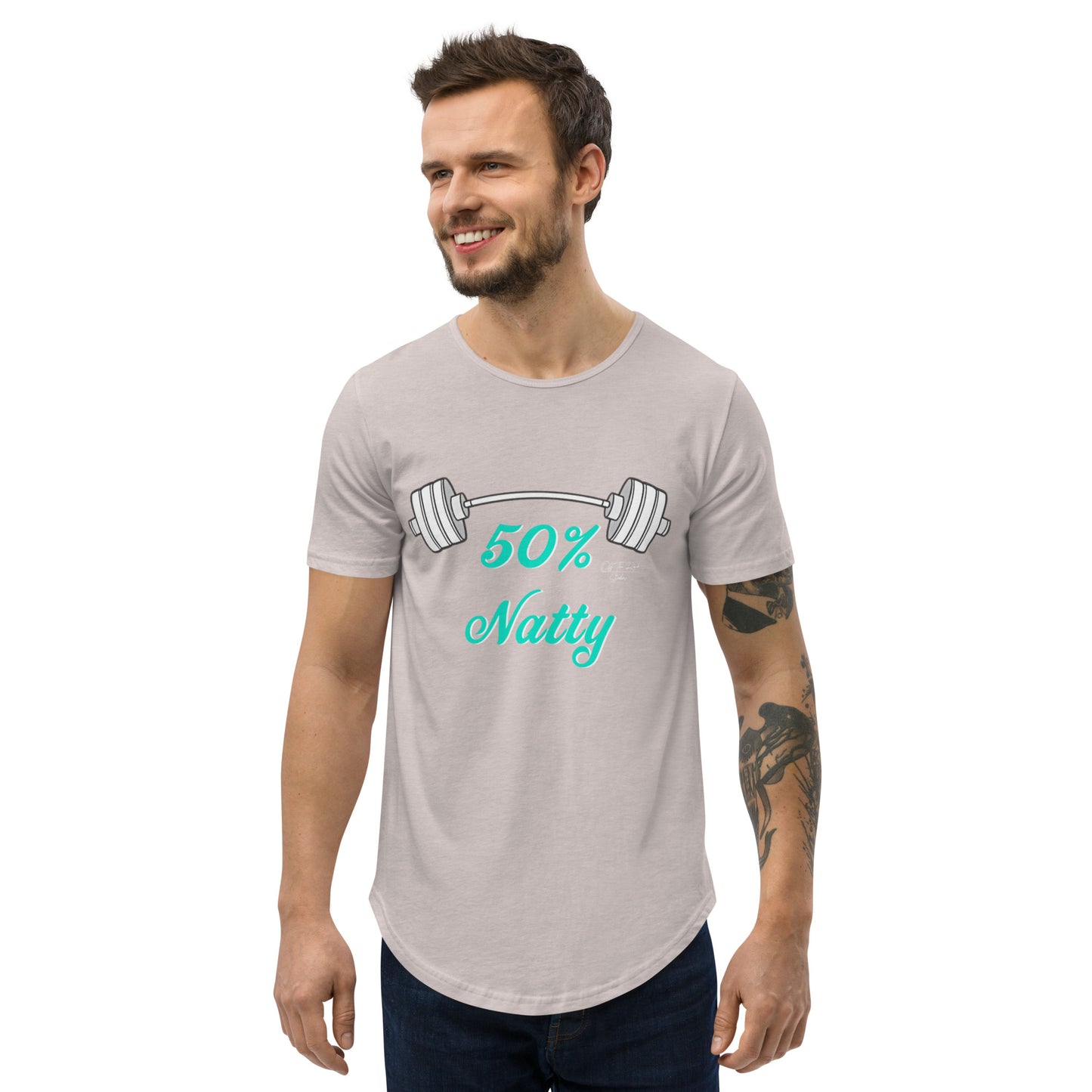 50% Natty Men's Curved Hem T-Shirt