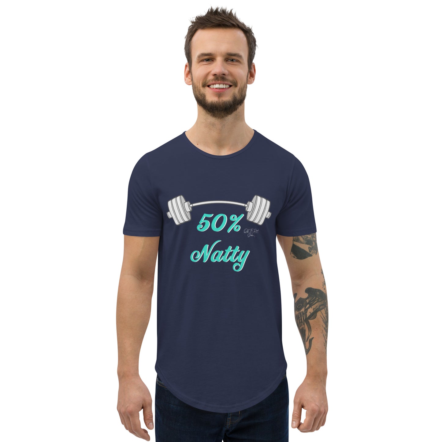 50% Natty Men's Curved Hem T-Shirt