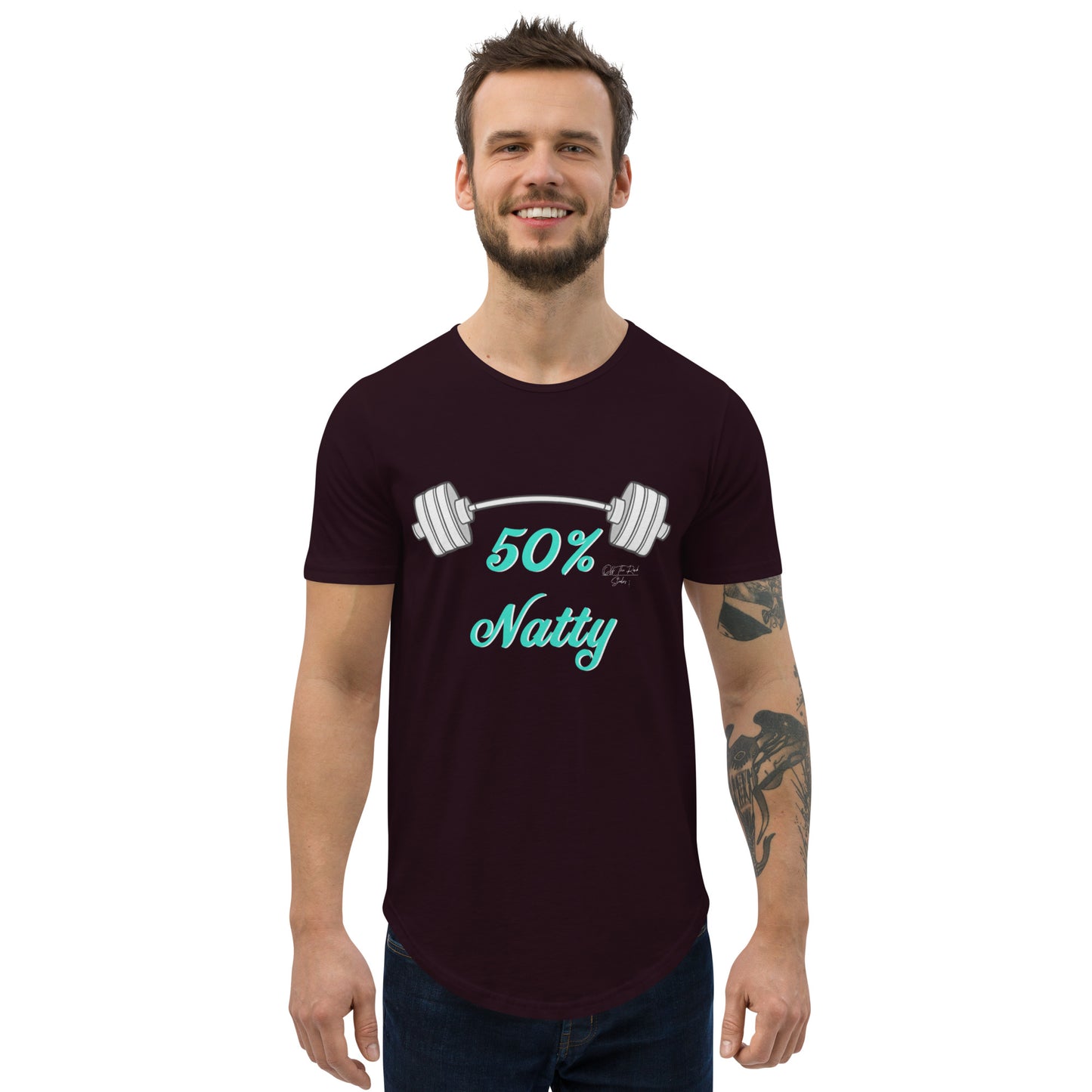 50% Natty Men's Curved Hem T-Shirt