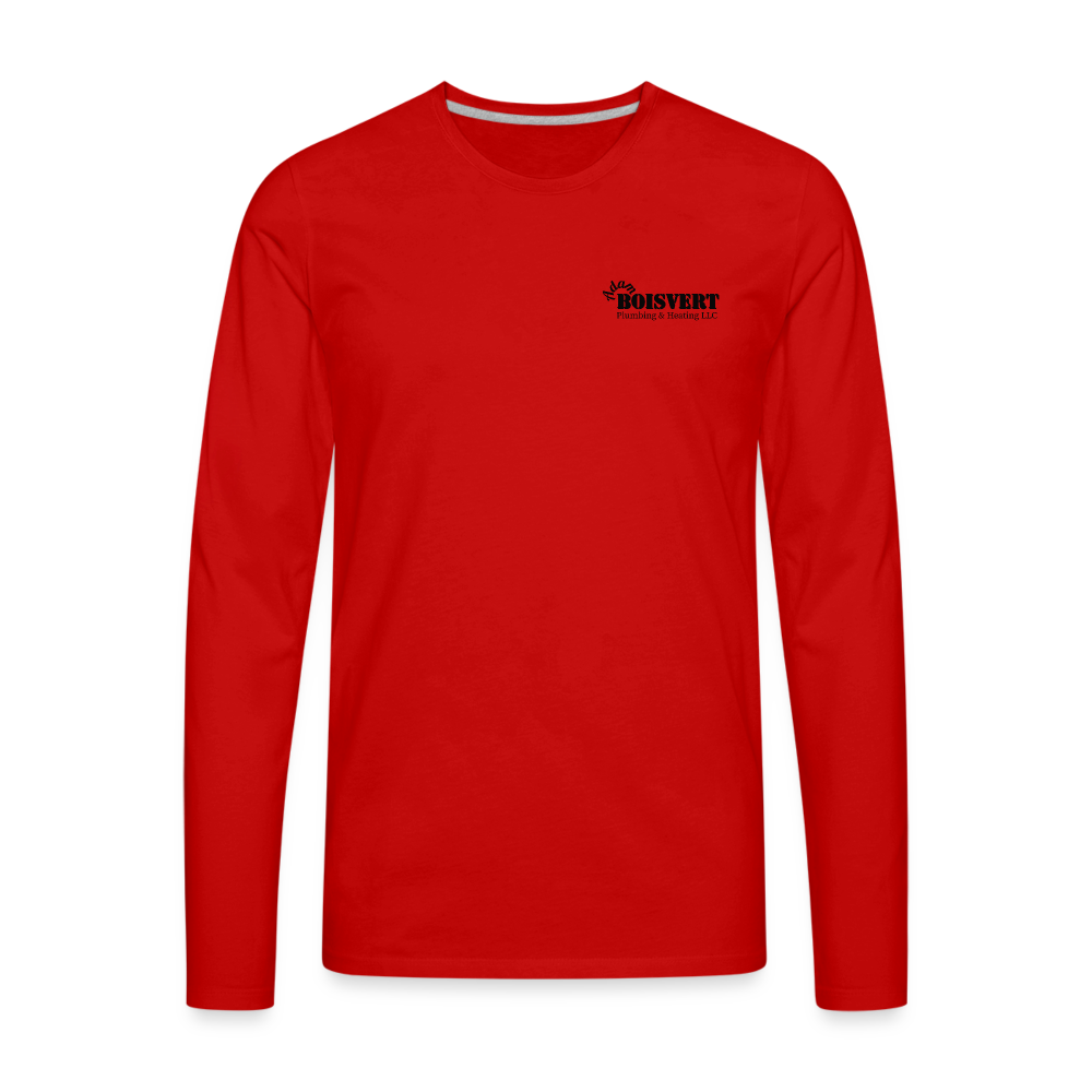 Boisvert Plumbing & Heating Long Sleeve T-Shirt - red