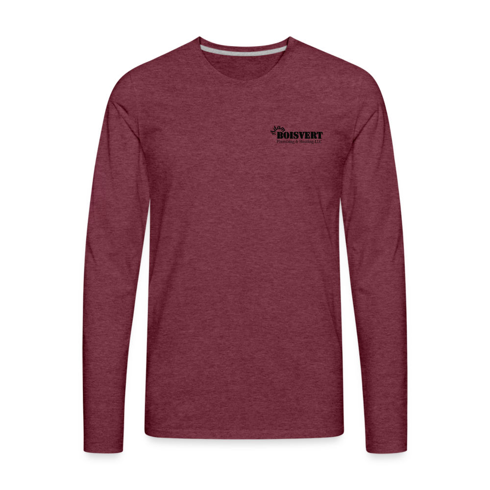 Boisvert Plumbing & Heating Long Sleeve T-Shirt - heather burgundy